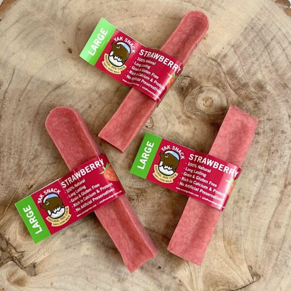 Large Strawberry Yak Chew